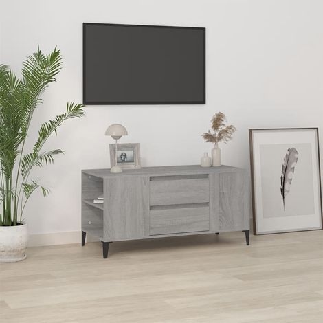 Meuble TV, Banc TV, Support pour Téléviseur, Meuble de Salon Sonoma gris 102x44,5x50 cm Bois d'ingénierie YHJ36560 (1/5)