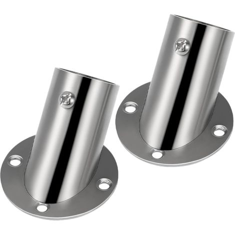 Support de tringle à rideau de douche NOLITOY en acier inoxydable (lot de 2) avec kit de fixation murale pour salle de bain (1/5)