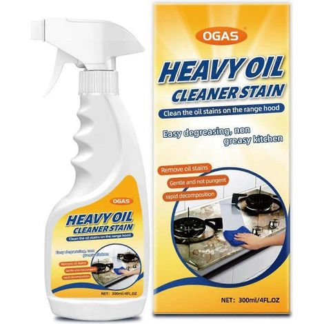 Spray nettoyant dégraissant puissant de 300 ml pour la cuisine et la salle de bain, multi-surfaces, élimine rapidement les taches d'huile sur les plaques de cuisson, les plans de travail et plus encor (1/4)