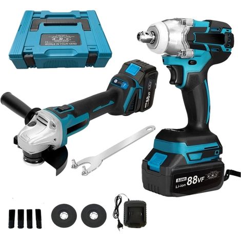Kit Professionale 2 in 1 Trapano Avvitatore ad Impulsi Smerigliatrice Angolare (1/5)