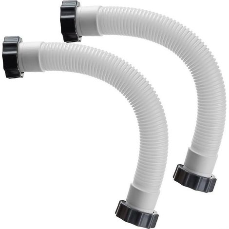 Lot de 2 tuyaux de rechange pour pompe de filtre de piscine de 38 mm,11535 Tuyau de raccordement de rechange pour pompes à filtre à sable Intex 16" et systèmes d\'eau salée- (1/5)