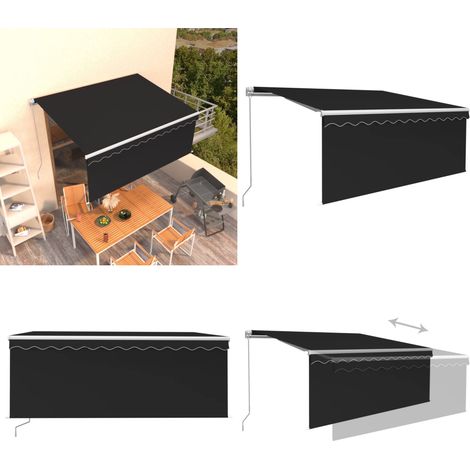 Auvent manuel rétractable avec store 3x2,5 m Anthracite - Auvent rétractable - Store extérieur (1/5)