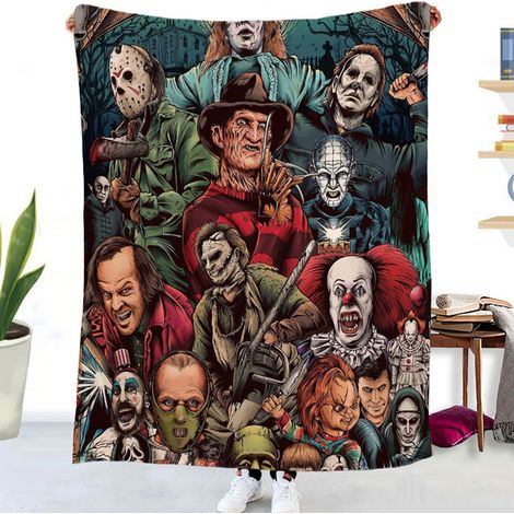Couverture Halloween - Couverture Noël - Flanelle Anti-peluches - Pour Enfants et Adultes - Légère - 150 x 200 cm - 1 Pièce