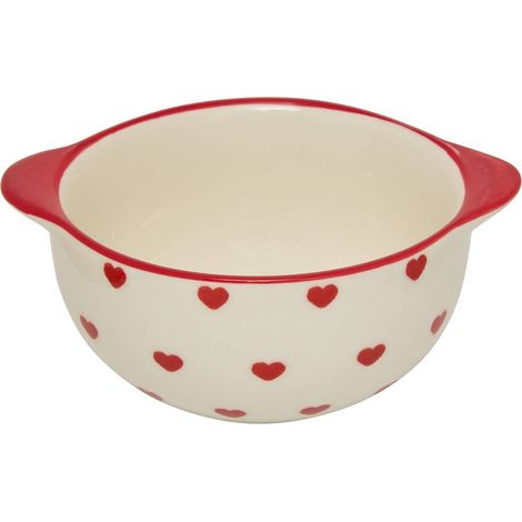 Bol motif coeurs Valentine blanc et rouge - Atmosphera créateur d'intérieur