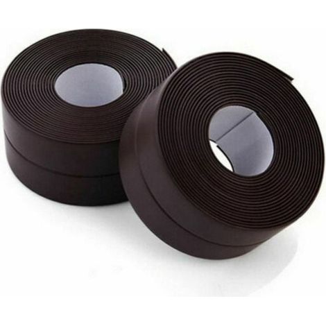Dichtungsband, 2 Rollen wasserdichtes selbstklebendes Dichtungsband, PVC-Klebeband für Wandabdichtung, Dusche, Toilette, Küche, Badezimmer (Braun) (1/4)