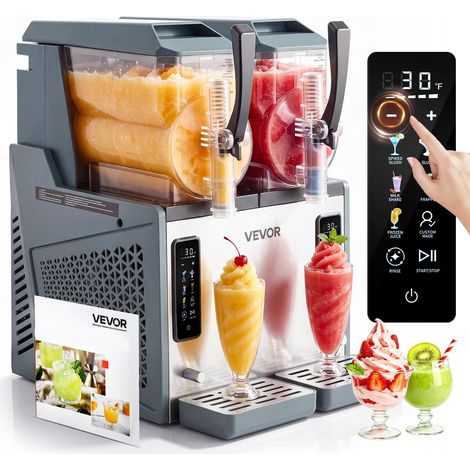 Machine à Granité 2x4 L, Machine à Boissons Glacées Autonettoyante, pour Granitas Margarita Milk-shake Restaurant Café Bar Maison, Distributeur de Boissons Frappées avec 5 Programmes Prédéfinis (1/5)