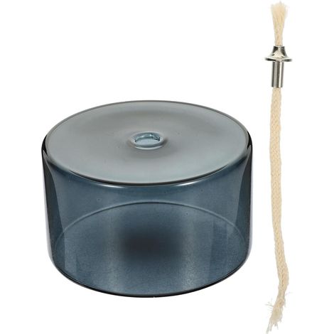 Lampe à Huile en Verre Transparente Décorative Corde en Coton, Porte-Bougies Rechargeable pour Mariage et Anniversaire, Design Romantique et Élégant (1/5)