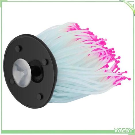 Ornement aquarium - FAFEICY - Corail artificiel 10 cm - Silicone - Ventouse - Rouge (1/5)