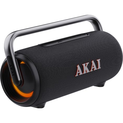 Altavoz Bluetooth Akai abtsw-75 de 60 W RMS con Bluetooth 5.3, IPX5, TWS y RGB, color negro. (1/4)