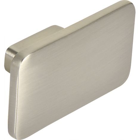 Siro Möbelknopf Biris Breite 58x33mm - Möbelknauf rechteckig aus Metall, Zinkdruckguss vernickelt feingeschliffen