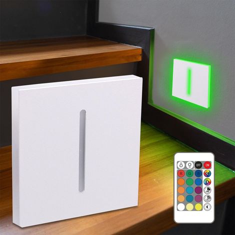 LED Treppenleuchte eckig weiß - Lichtfarbe: Warmweiß bis Kaltweiß + RGB-Farben - Lichtaustritt: Fokus (1/5)