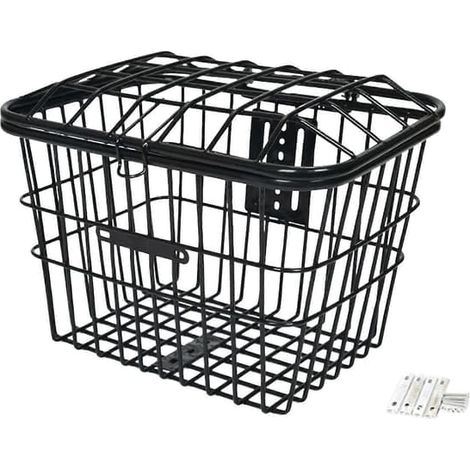 Panier métallique en maille pour vélo, avant ou arrière, avec couvercle - Accessoires pour vélos (1/5)
