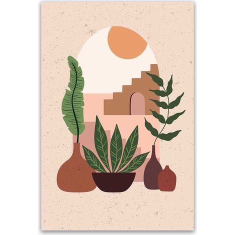 Tableau illustration plantes et architecture (1/5)