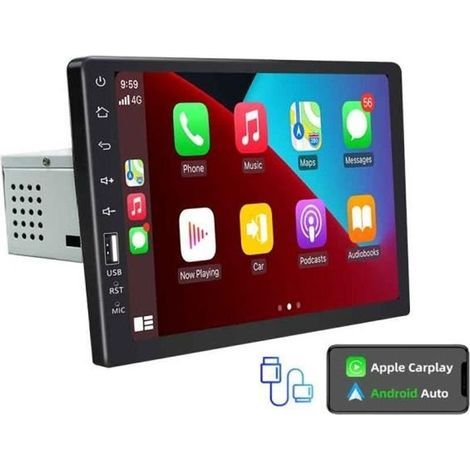 Cellfast – Autoradio Carplay 1 DIN avec écran tactile 9 pouces – Lecteur multimédia Bluetooth USB – Compatible Android et iOS (1/4)