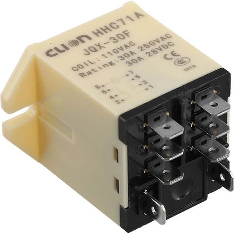 1 Stück HHC71A JQX-30F 110VAC für Relais DPDT 110VAC 30A 8PINS--
