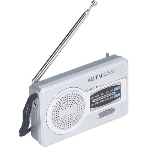 Radio portable AM FM - DILWE - Modèle compact - Résistante à l'eau - Alimentation par 2 piles AA (1/4)