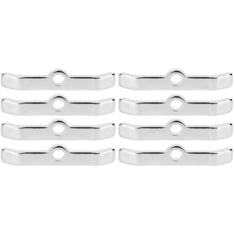 BUNTHAUS Barres d'écartement de couvercle de soupape en alliage d'aluminium chromé, finition soignée, lot de 8 pour moteurs de voiture