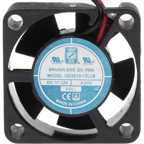 Ventilateur axial RS PRO 12 V c.c., 2.5m³/h, 25 x 25 x 10mm, 840mW ( Prix pour 1 )