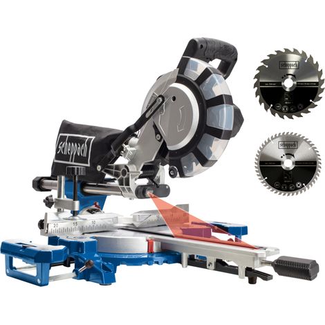 Scheppach Scie à onglet radiale ans fil HM254SPX - 2200 W - Laser - Largeur de coupe 340 mm - Hauteur de coupe 90 mm - 2 lames incluses