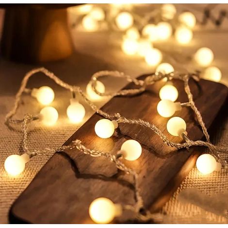 Tube LED, 10 mètres de long, 80 perles LED, avec prise, indice de protection IP65, convient pour les jardins et Noël (lumière blanc chaud). (1/5)