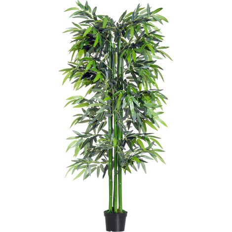 Plante artificielle 180 cm – Palmier en bambou réaliste, sans entretien, avec pot décoratif, idéal pour salon, chambre ou bureau, finition naturelle