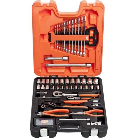 Set di chiavi a bussola Bahco 81 pezzi 1/4" +1/2" con set di chiavi combinate + pinze