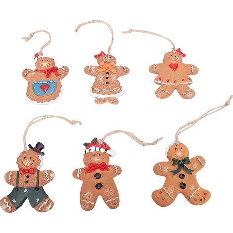 Lot de 6 Décorations de Bonhomme en Pain D'épices, (1/5)