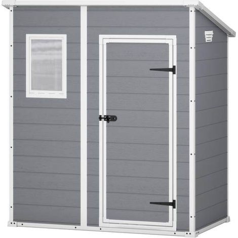 Keter Casetta da Giardino in Resina Manor Pent 6 x 4 Box Esterno Grigio o Beige - Colore: Grigio (1/10)