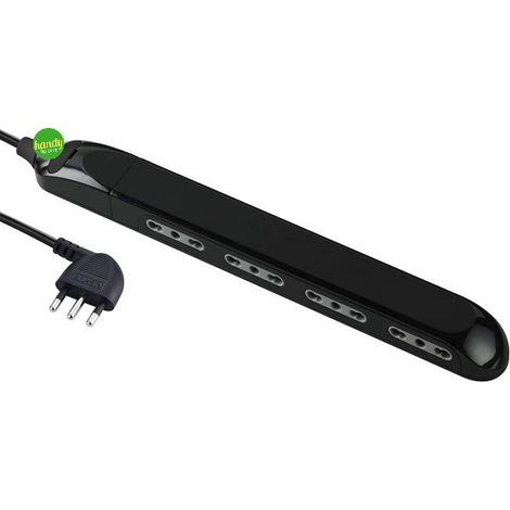 Multipresa Super Slim Salvaspazio 23 mm, 4 Posti Bivalenti 10/16A, Spina 90° 16A, Cavo 1.5 M (1/3)