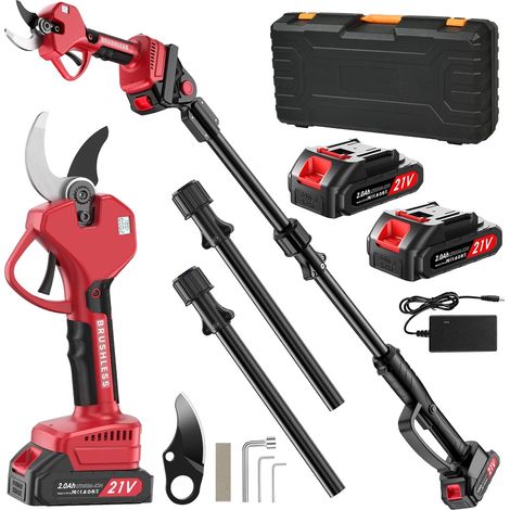 50MM Secateur Electrique 2-en-1 Extensible Jusqu'à 2,3 m, avec 1000w Moteur  Sécateur Électrique Sans Fil avec Écran (1/5)