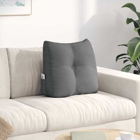 vidaXL Cuscino per Schiena Grigio scuro 45 x 24 x 50 cm Tessuto