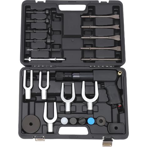 Kit de martillo neumático, resistente a la corrosión, accionado neumáticamente, negro. (1/2)