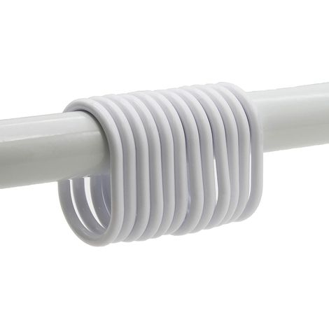 Lot de 12 Anneaux de rideau PVC Blanc, Polystyrène, Polypropylène, Pour fenêtre (1/5)