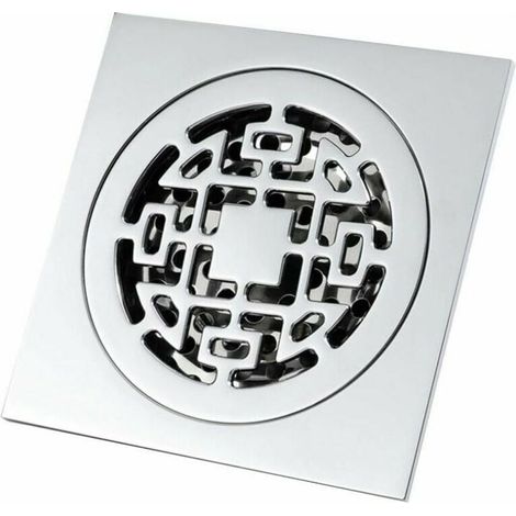 Square Shower Drain Channel Hair Catcher-10x10cm, Copper Anti Odor Shower, Hair Trap Large-Displacement Shower Drain Grids