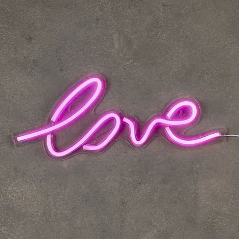Enseigne Lumineuse Néon LED Love Rose avec Minuterie Décoration Murale Chambre 45 x 17,5 cm - PANGIVO (1/5)