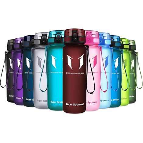 Trinkflasche Tritan BPA-frei 350-1000ml, Sport, Fitness, Outdoor, Rot (1/5)