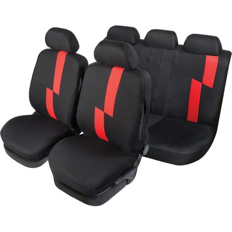 Set Completo Coprisedili Flash Universale nero-rosso