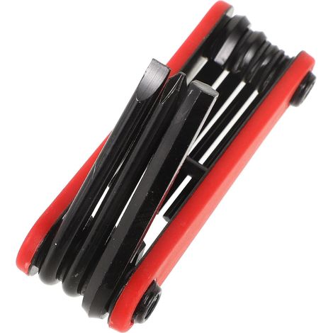 Set di chiavi inglesi pieghevoli 6 in 1 per la riparazione di biciclette: chiave esagonale multifunzione in acciaio, portatile e compatta, ideale per le emergenze all'aperto. (1/5)