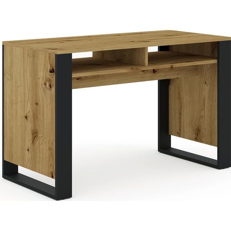 Escritorio 2 compartimientos Gani Madera y Negro (1/5)