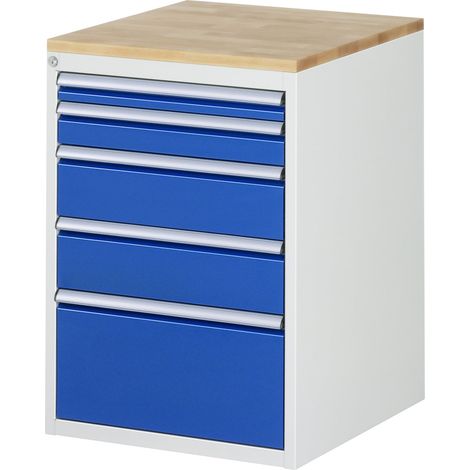 Rau Schubladenschrank Buche-Top und 5 x Schubl.-L 1x60 1x90 2x150 1x270mm (1/5)
