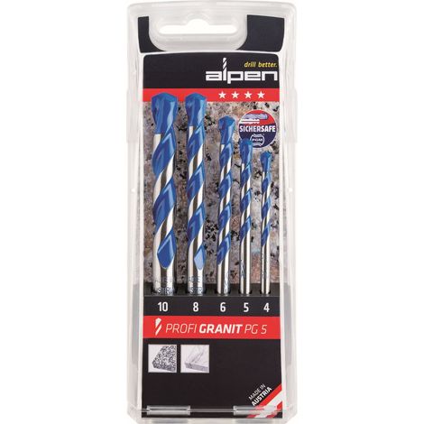 Alpen 25700005100 Granitbohrer-Set 5teilig 4 mm, 5 mm, 6 mm, 8 mm, 10 mm Zylinderschaft 1 Set (1/6)