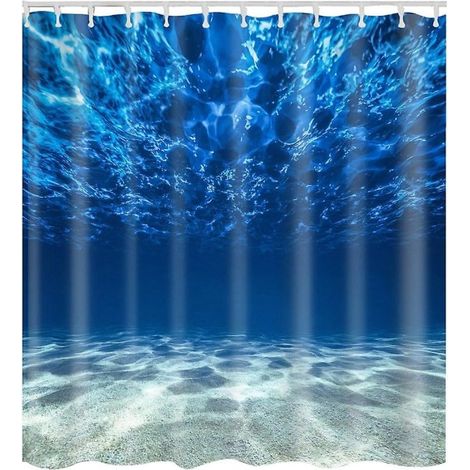 Rideau de douche, 180 x 180 cm, résistant à la moisissure, antibactérien, imperméable et lavable, pour baignoire et salle de bain. (1/4)