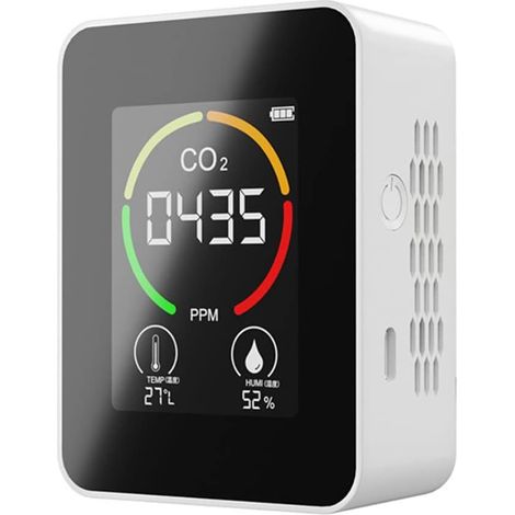 CO2-Luftmonitor, Kohlendioxiddetektor, digitales Luftqualitäts-, Temperatur- und Feuchtigkeitsmessgerät für CO2 (1/5)