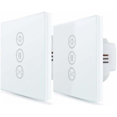 2x Interrupteur Volet Roulant Connecté, Ouverture Réglable, Commutateur Rideau Stores WiFi, Compatible avec Alexa Google Home pour Commande Vocale, Minuterie Intelligent Moteur Mural-- (1/4)