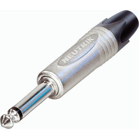 1/4"-Profi-Telefonstecker, 2-polig, Nickelkontakte, vernickeltes Gehäuse