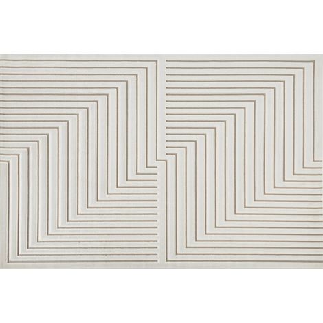 Tapis blanc écru à motifs chevrons  160 x 230 cm AMELIO