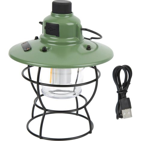 Lampe de camping rétro rechargeable, 3 modes de gradation sans palier 20-220LM, lanterne portable 3.9W pour extérieur. (1/5)