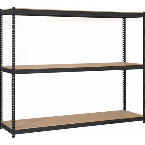 Estantería metálica sin tornillos SIMONRACK de 3 estantes (200x240x60cm) ANTRACITA Y MADERA (1/5)