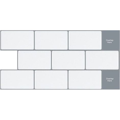 10pcs Vinyl Kitchen Wall Tile Stickers, Waterproof Decorative Wall Panels, 30.5x15.3cm (1/5)