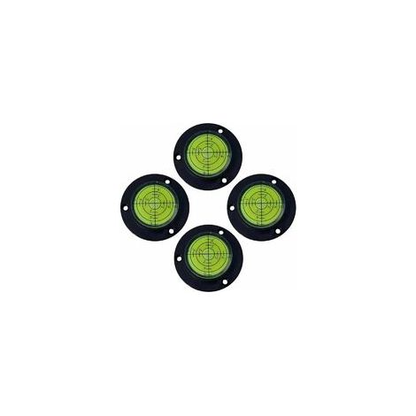 Lot de 4 niveaux à bulle horizontaux universels de 50 mm - Pour instrument à bille horizontale - Trou de positionnement à travers (50 x 9mm) (1/4)